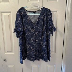 TORRID Floral Blue Top